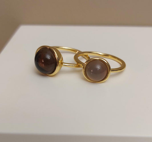 2 Ringe : TWIN Ringset braun